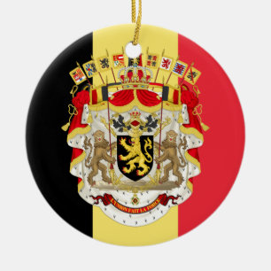 Ornement En Céramique Belgium Flag & COA