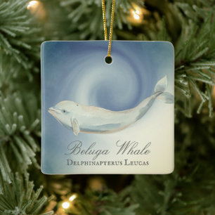 Ornement En Céramique Belle baleine Beluga personnalisée Noël