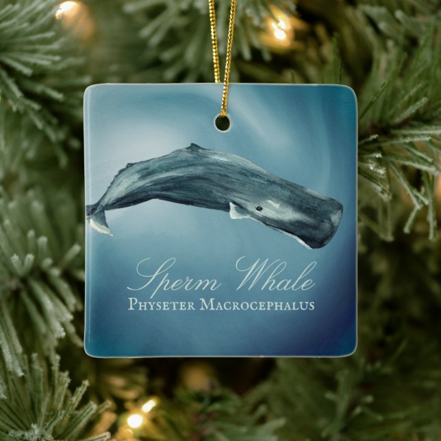 Ornement En Céramique Belle baleine de Sperm personnalisée Noël (Arbre)