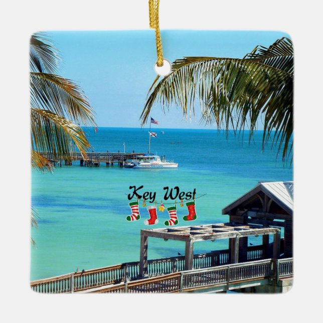 Ornement En Céramique Belle Key West Noël (Devant)
