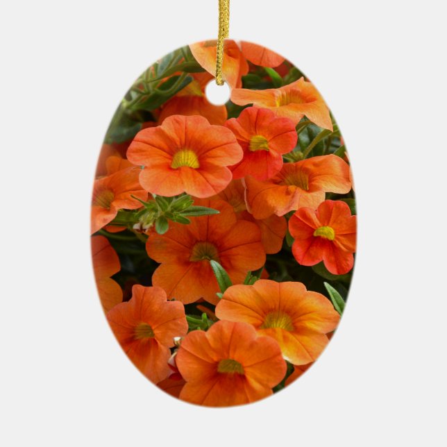 Ornement En Céramique Belles fleurs oranges de pétunia (Devant)