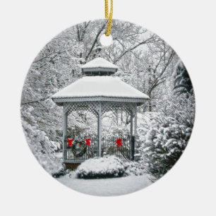 Ornement En Céramique Belvédère dans la neige