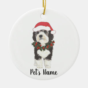 Ornement en céramique Bernedoodle personnalisé