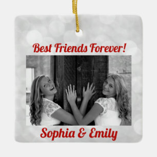 Ornement En Céramique Best Friends Besties BFF Ajouter des noms de photo