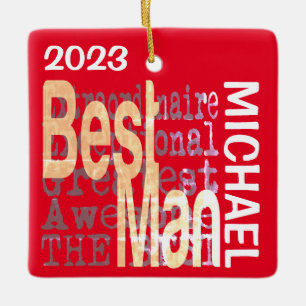 Ornement En Céramique Best Man Extraordinaire CUSTOM