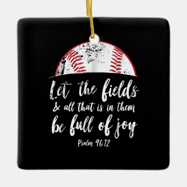 Ornement En Céramique Bible de baseball Verse mignon Psaume chrétien 96 (Devant)
