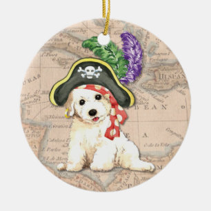 Ornement En Céramique Bichon Frise Pirate