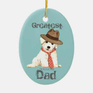 Ornement en céramique Bichon Papa