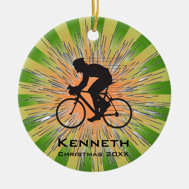 Ornement En Céramique Bicyclage de l'ornement de vélo (Devant)