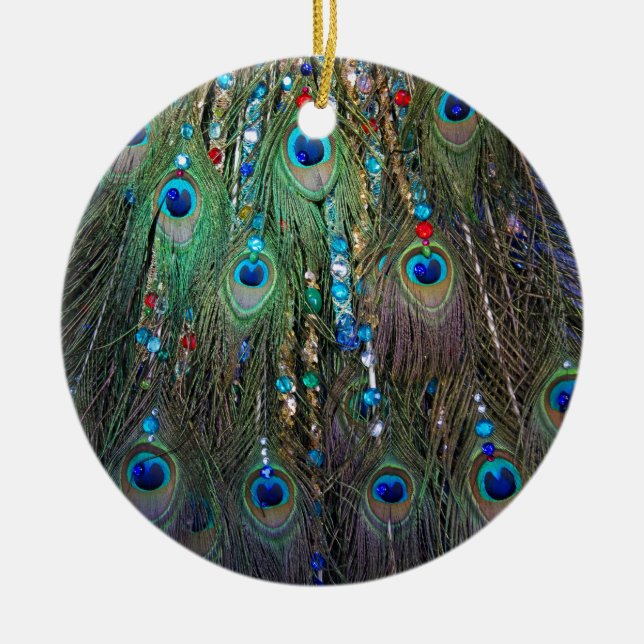 Ornement En Céramique Bijoux de Peacock (Devant)