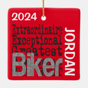 Ornement En Céramique Biker Extraordinaire PERSONNALISÉ