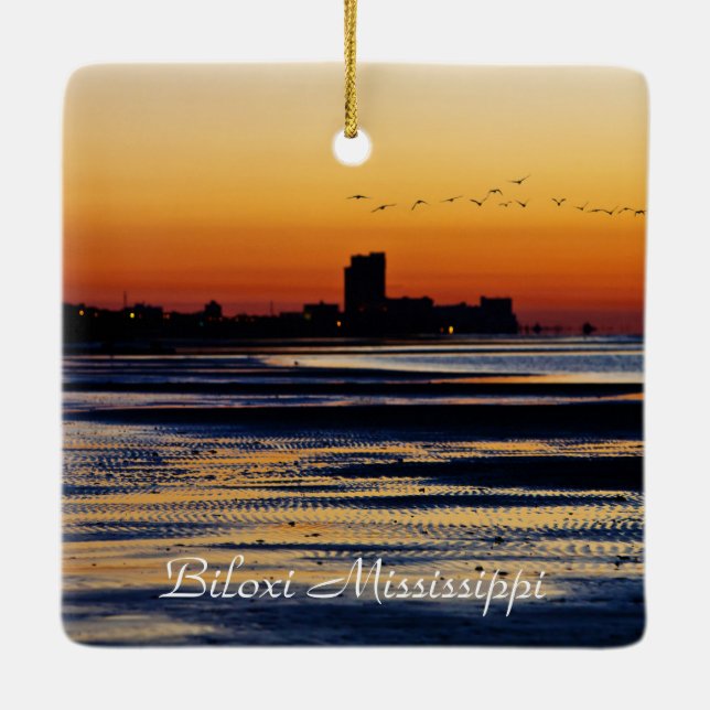 Ornement En Céramique Biloxi Mississippi Sunrise (Dos)