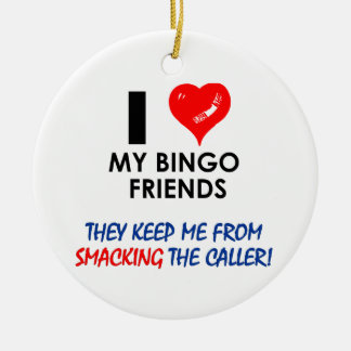 Ornement En Céramique BINGO ! Bingo conceptions pour le joueur fabuleux!