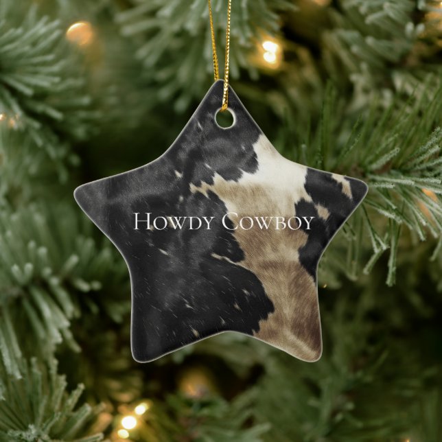 Ornement En Céramique Black Champagne Gold Cowhide (Arbre)