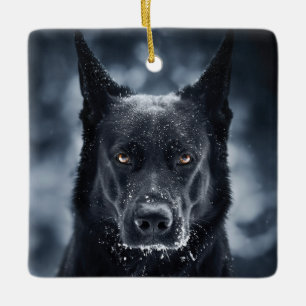 Ornement En Céramique Black German Shepherd