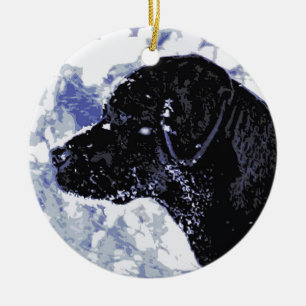 Ornement En Céramique Black Labrador - Winter Wonderland