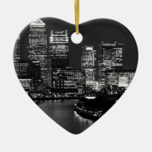 Ornement En Céramique Black White London City Night UK Travel