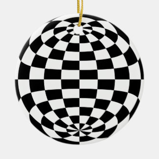 Ornement En Céramique Blanc rond de noir de contrôleurs d'illusion