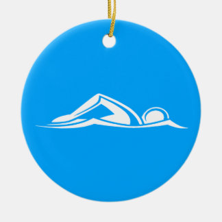 Ornement En Céramique Bleu d'ornement de logo de bain