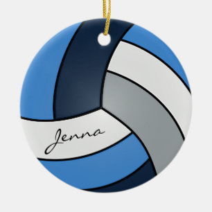 Ornement En Céramique Bleu foncé, Bleu, Blanc et Gris Volley