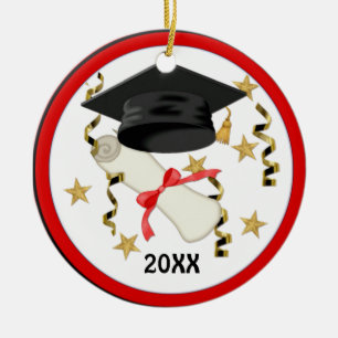 Ornement En Céramique Bleu mortier et diplôme