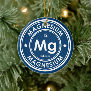Ornement en céramique bleue de l'élément Magnésium
