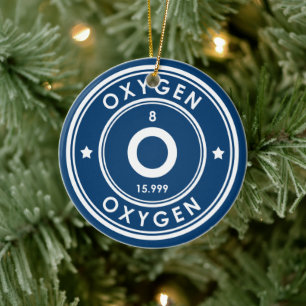 Ornement en céramique bleue d'élément d'oxygène