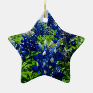 Ornement En Céramique Bleus de Lupins Fleuris Texas Texan Élégant