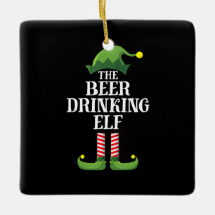 Ornement En Céramique Boire de la bière Noël Anniversaire