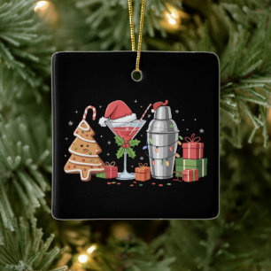 Ornement En Céramique Boisson de Noël Cocktail Espresso Martini Fête de
