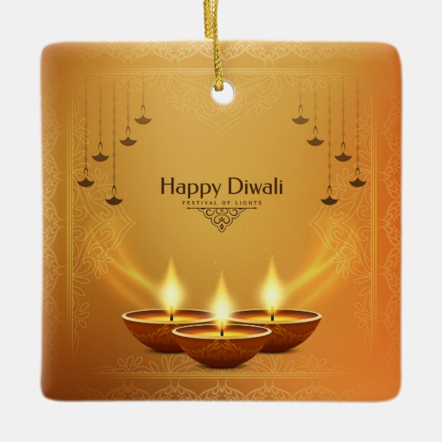 Ornement En Céramique Bon Diwali en céramique ornament (Devant)