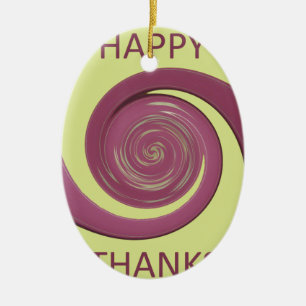 Ornement En Céramique Bon thanksgiving Golden Jaune tourbillon design.pn