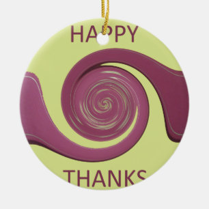 Ornement En Céramique Bon thanksgiving Golden Jaune tourbillon design.pn
