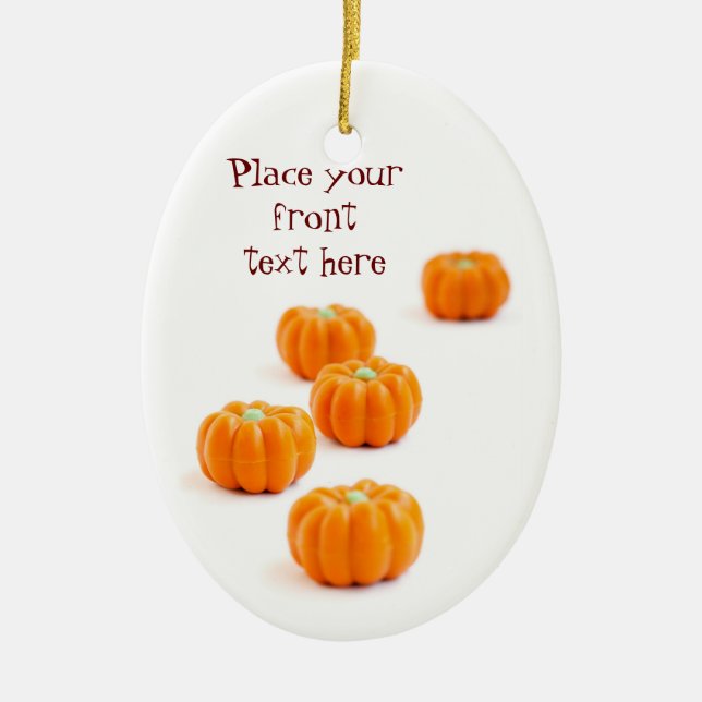 Ornement En Céramique Bonbons citrouilles d'Halloween (Devant)