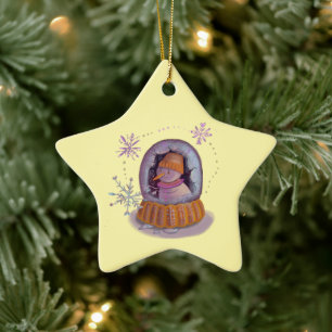 Ornement En Céramique bonhomme de neige de noël