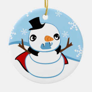 Ornement En Céramique Bonhomme de neige de vampire