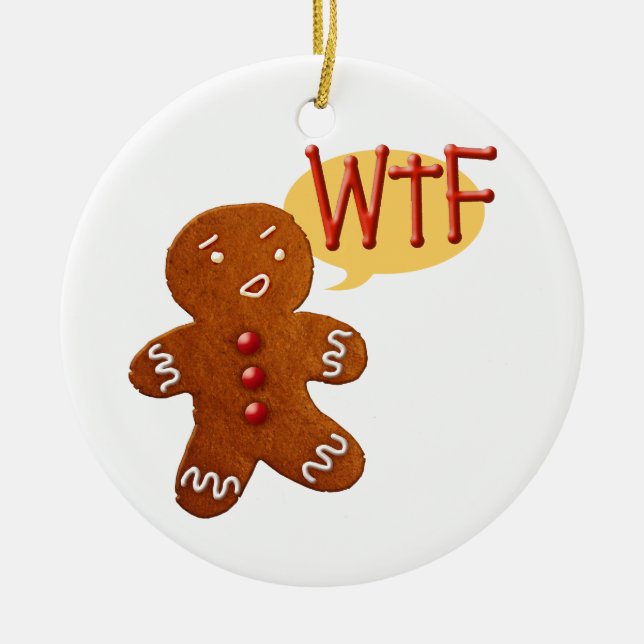 Ornement En Céramique Bonhomme en pain d'épice WTF (Devant)