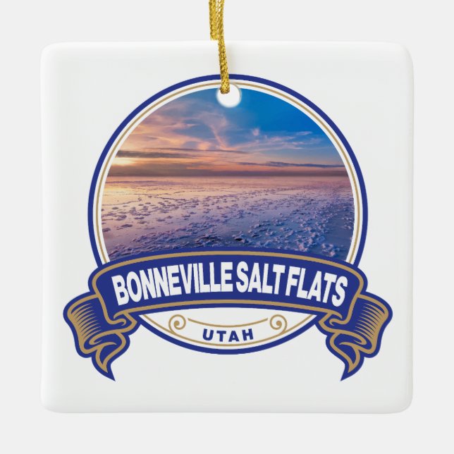 Ornement En Céramique Bonneville Salt Flats Utah Insigne de voyage (Devant)