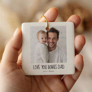 Ornement En Céramique Bonus Papa Photo Personnalisé