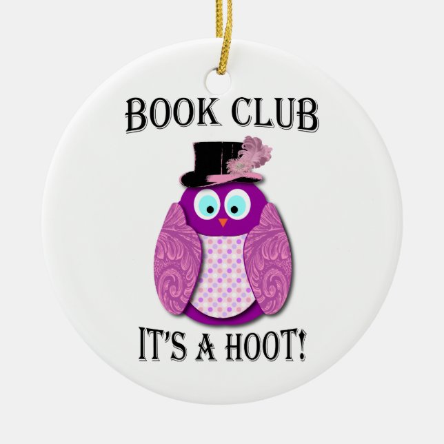 Ornement En Céramique Book Club - It's A Hoot - Design rose (Devant)