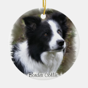 Ornement En Céramique Border collie art