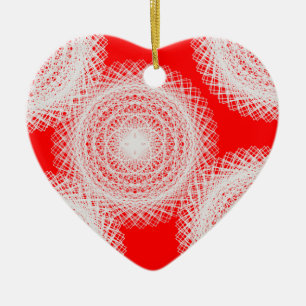 Ornement En Céramique boule blanche dans l'art abstrait rouge