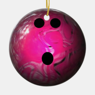 Ornement En Céramique Boule de bowling rose de remous