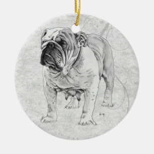 Ornement En Céramique Bouledogue britannique