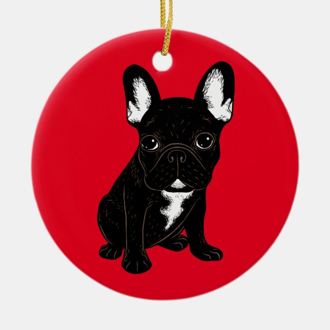 Ornement En Céramique Bouledogue français Brindle (Devant)