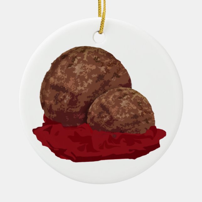Ornement En Céramique Boulettes de viande en sauce (Devant)