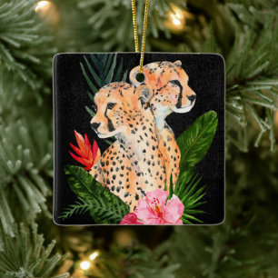 Ornement En Céramique Bouquet de Cheetah