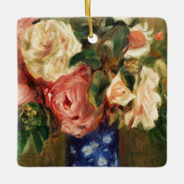 Ornement En Céramique Bouquet de Roses de Renoir Impressionniste Peintur (Devant)