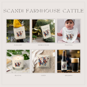 Ornement En Céramique Bovins de ferme Scandi, sur mesure