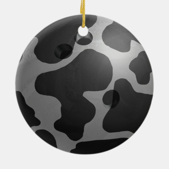 Ornement En Céramique Bowling Ball Cow Grey (Dos)